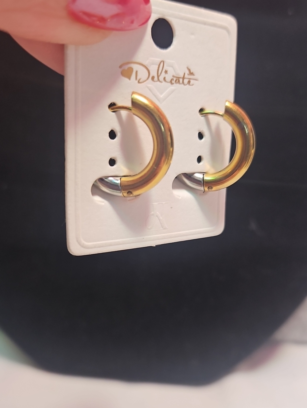 delicates Two-Tone Gold and Silver Chunky Hoop Earrings